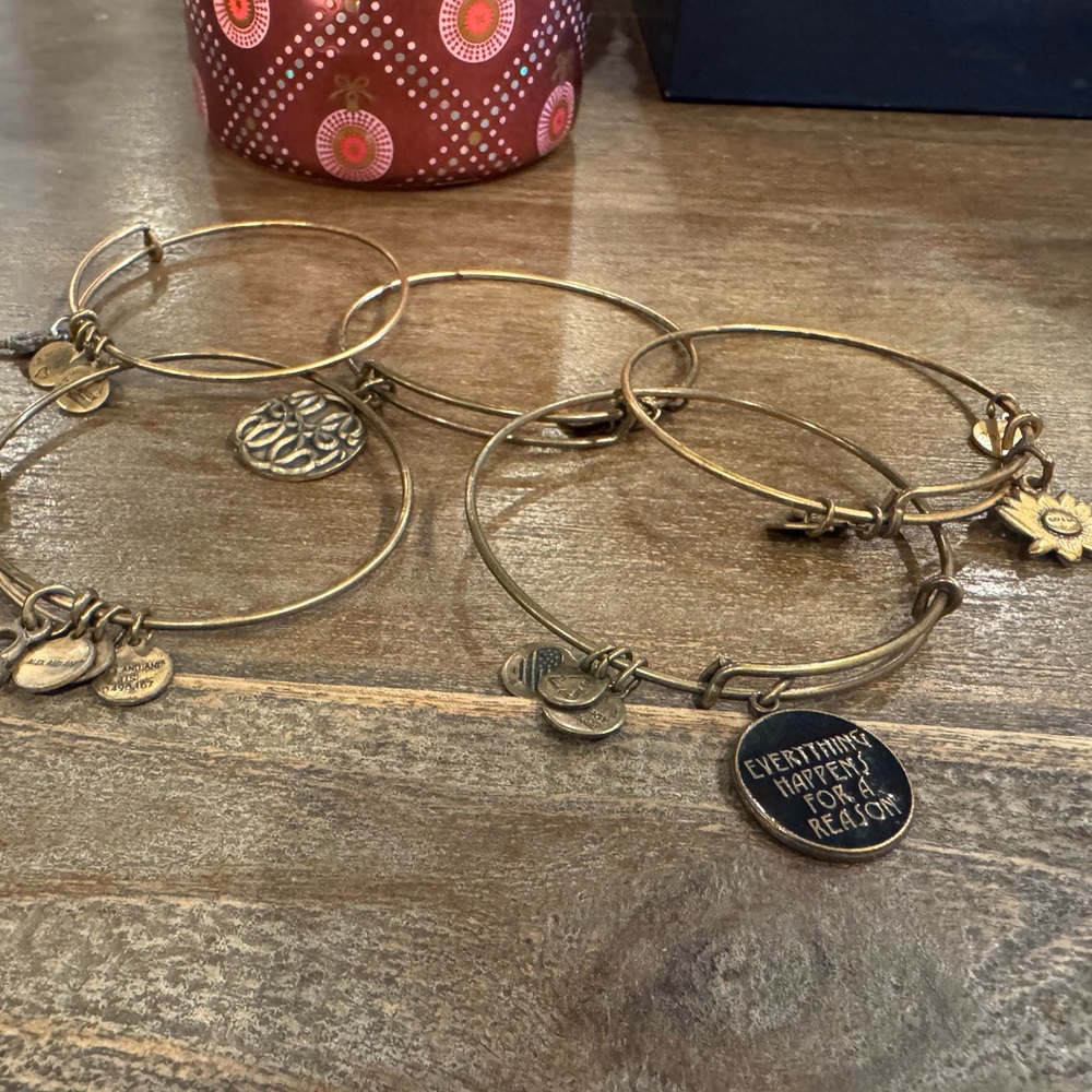 Alex and Ani Gold Charm Bangle Set